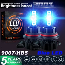 2x 9007 LED Headlight Bulbs Kit 8000K Ice blue High Low Beam Light Super Bright