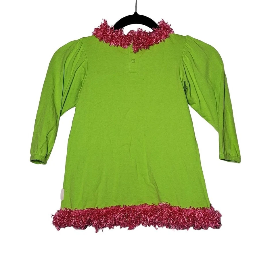 The Bailey 男孩女孩条纹波尔卡圆点长袖衬衫 4 码学校霓虹秋季 — 第 3/4 张图片