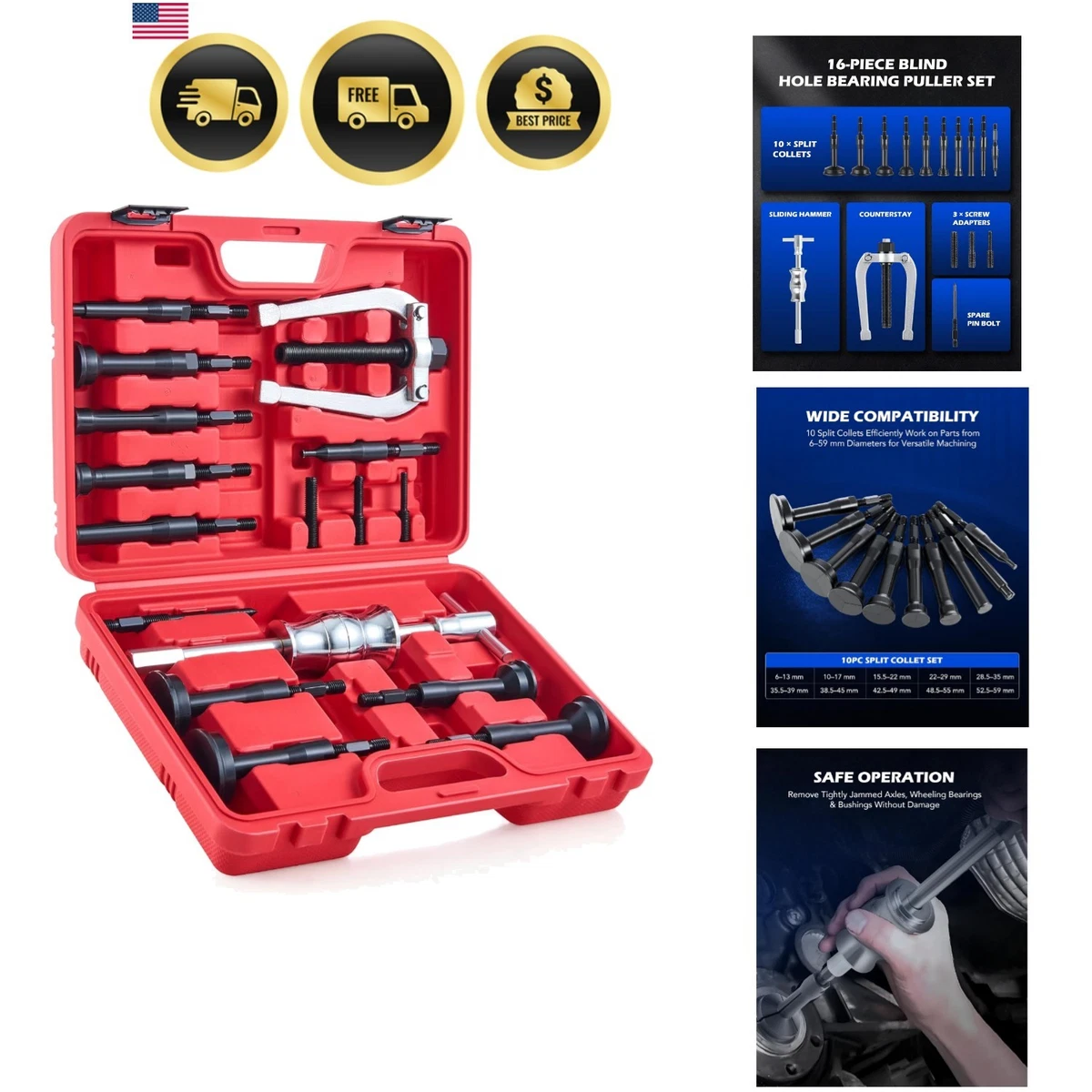 Herramienta De Gancho Y Recogida Para Coche | 4 Ganchos De Acero Endurecido | Extrae Juntas, Cables Y Fusibles