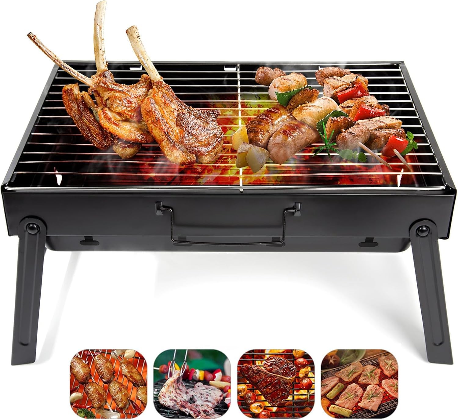 Barbecue Grill, AGM Charcoal Grill Portable Folding BBQ Grill Barbecue Desk Tab