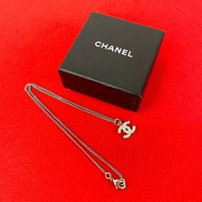 Collana CHANEL COCO Mark metallo strass argento 32597