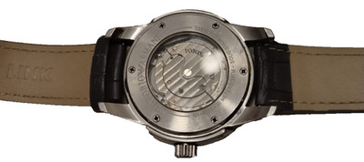 Emporio Armani AR-4601 Men's Watch Automatic Meccanico Leather Silver Exhibition