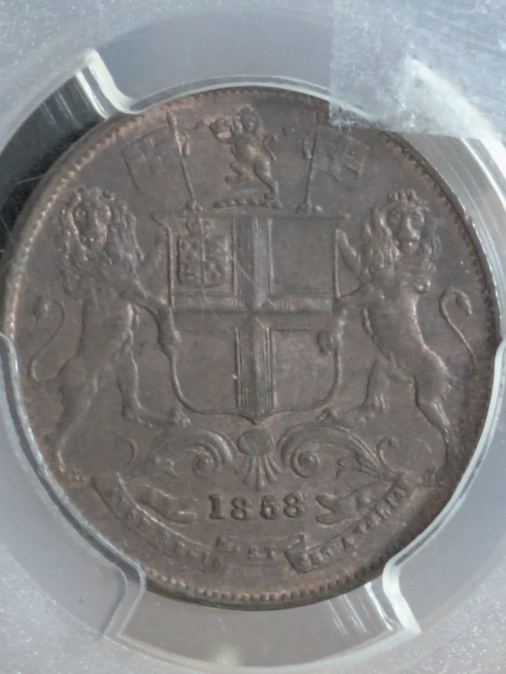India British 1858 H 1/4 Anna PCGS MS-63 RB SW -3 78 Prid -156 Single Leaf Tips - Image 3 of 4