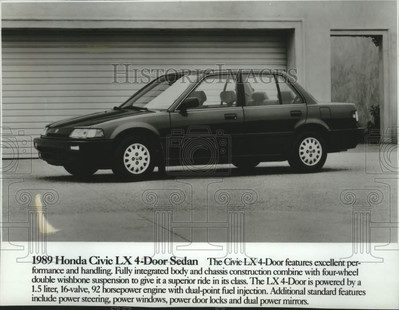 01-05 civic sedan lx us純正サイドモール 1989 Press Photo Honda Civic LX 4-Door Sedan Automobile - mjc38592