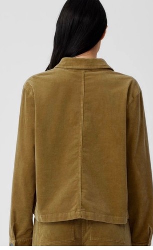 Eileen Fisher XS/TP 95% Organic Cotton Corduroy Brown Collar Button Stretch - Picture 3 of 6