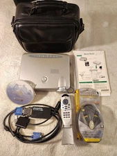 Optoma EP735 EzPro DLP Projector Powers On Carrying Case Remote Bundle Cables