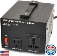 LiteFuze 750 Watt Voltage Converter Transformer Step Up/Down - 110v to 220v