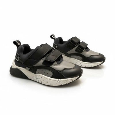 Stella McCartney Kids Black Gray Hook and Loop Sneakers Size 28 US 11