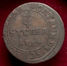 Dortmund German States 1/4 Stuber 1754 (M1909) - CA-B