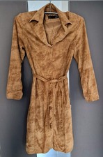 NEU Damen Velour Mantel Marke QS by s. Oliver hellbraun 36 aus Veloursleder