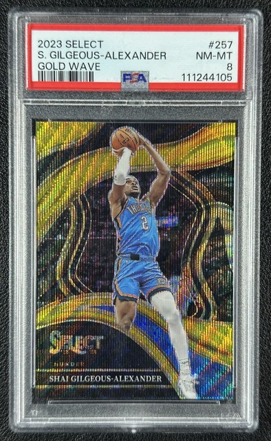 Shai Gilgeous-alexander PSA 8 2023-24 Panini Select #257 Gold Wave Courtside /10