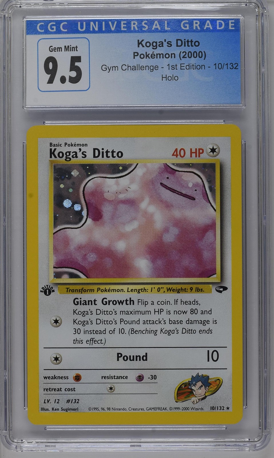 Koga's Ditto Pokémon Gym Challenge 10/132 Holo First Edition CGC 10 Gem Mint