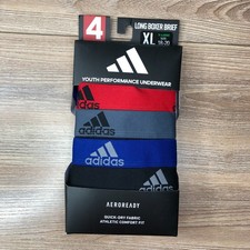 Adidas 4 Pack Youth Aeroready Long Boxer Briefs Size XL 18-20 NEW Underwear