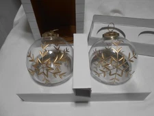 2 NEW MY TEXAS HOUSE BY ERIN VOGELPOHL JUMBO GLASS ORNAMENTS GOLD DESIGN 🎄