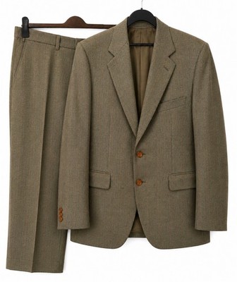 St Michael Herren Anzug 42 S 38 W 29 L Grün Wollmischung Zweiteiler Tailored Vintage