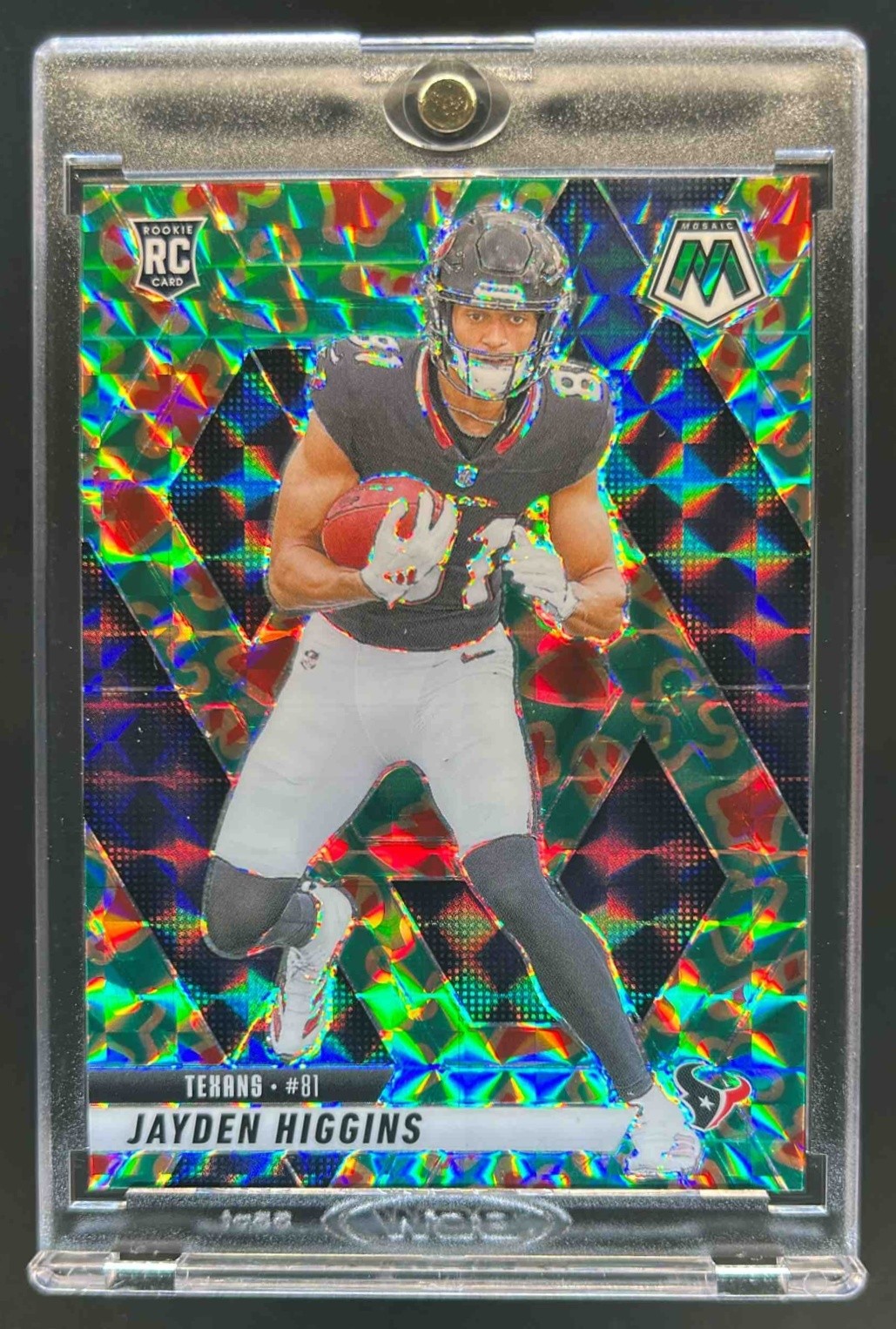 2025 Mosaic Jayden Higgins Rookies RC Case Hit SP Cookies Prizm #346 Texans