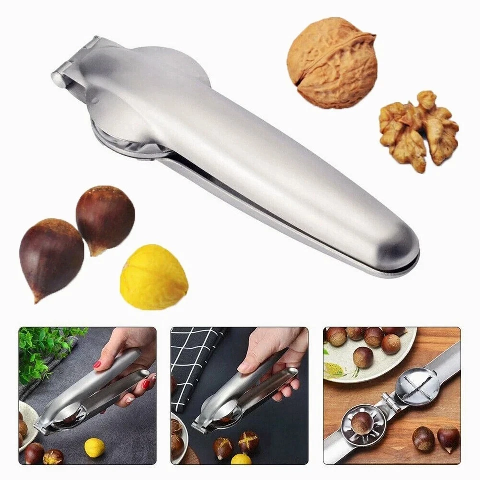 Stainless Steel Heavy Duty Chestnut Clip Opener Nut Cracker Sheller Opening Tool - Image 4 of 4