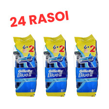 24x Gillette Blue II Plus Rasoi Usa e Getta Uomo 2 Lame Striscia Lubrificante