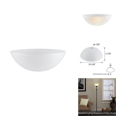 Aspen Creative 23518-11 Frosted Glass Shade 10-3/8'' D x 3-7/8'' H for Torchiere