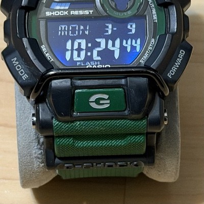 Casio G-Shock GD-400-3 Green Black Bullbar Negative Display