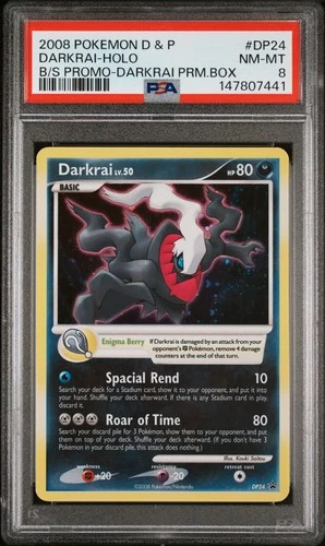 2008 POKEMON DIAMOND & PEARL BLACK STAR PROMO #DP24 DARKRAI-HOLO PSA 8