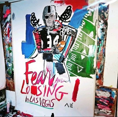 Gemälde Manuel MANÉ | ''Fear and Loosing in Las Vegas'' | Raiders Unikat 150x190cm