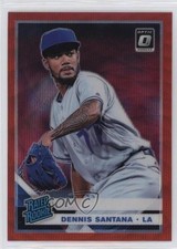 2019 Panini Donruss Optic Rated Rookies Red Wave Prizm Dennis Santana #37 g2d