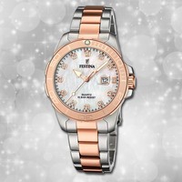 Armbanduhr Edelstahl Silber Rosa F20505/1 Damen Uhr Festina Boyfriend UF20505/1