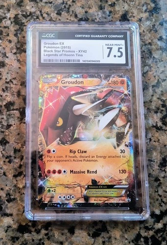 ✨Groudon EX Legends of Hoenn Tin 2015 Black Star Promo XY42 Pokemon Card CGC 7.5