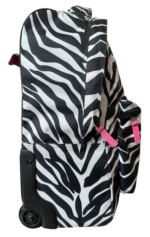 Mochila con ruedas JanSport THE9 RARA con estampado de cebra equipaje asa extendida ENVÍO RÁPIDO Foto 3 de 4