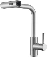 Kitchen Faucet with Pull down Sprayer Brushed Nickel Waterfall Sink Faucet Suita