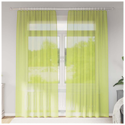 Voile Gardinen 2er Set Apfelgrün 140x245cm 100%Polyester Ösen 8tlg Ösen