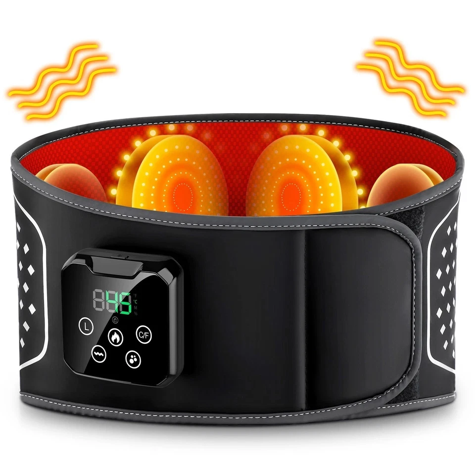 Беспроводной массажный пояс с подогревом красного света с вибромассажером облегчение боли в спине - Изображение 2 из 4