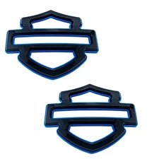 2Pc Custom Tank Emblems Black Blue Double Layer 5 or 6 gal tank CVO