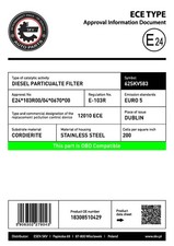 ESEN SKV DPF Rußpartikelfilter Dieselpartikelfilter 62SKV583 Cordierit für BMW