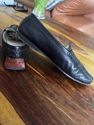 TOD S Damen Mokassins Gr. 37 Schwarz Leder Loafer