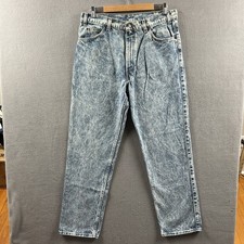 Vintage Levi's Acid Wash Jeans Mens 36x32 Blue Light Wash 80s Grunge Made In USA