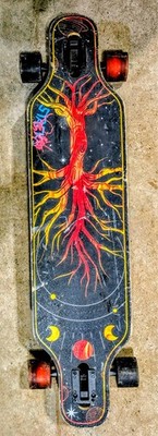 Madd Gear Australia 40'' drop-through cruiser longboard, tree sun moon graphics 