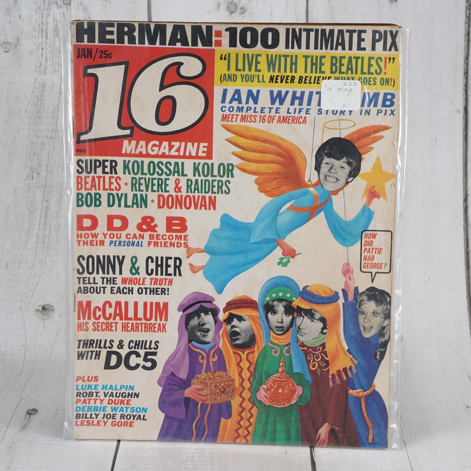 16 MAGAZINE VOL. 7, #8 JAN 1966 ~ BEATLES/STONES/DONOVAN/DYLAN/DC5/PATTI BOYD