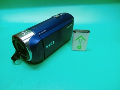 Sony HDR-CX240 Full HD Handycam Camcorder-Blue Battery Tested Works 