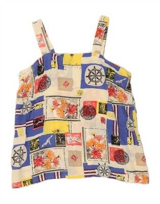 Vintage Damen Trägertop UK 14 Medium Mehrfarbig Patchwork DW12