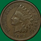 1907 Indian Head Cent Extremely Fine XF Coin #36840