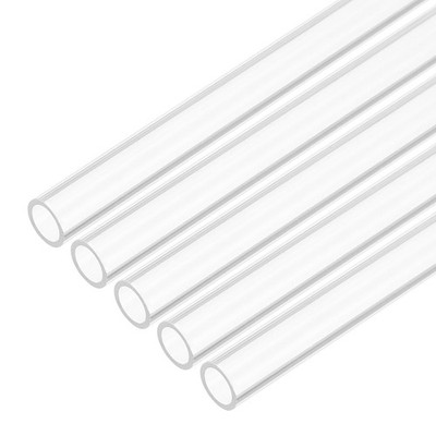 5Pack 6mm (0.24'') ID x 8mm(0.31'') OD x 356mm(14'') l Clear Rigid Acrylic Pipe