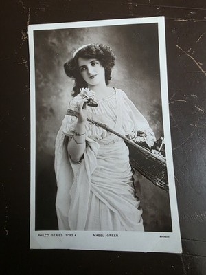 SCHAUSPIELERIN MISS MABEL GRÜN 1907. ALTE ECHTFOTO POSTKARTE 