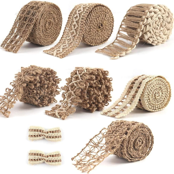 Juteband Set 7 Rollen Spitzenband FüR Hochzeit, Dekoration, Diy, Geschenk-image