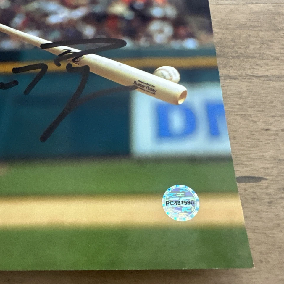 Foto firmada con autógrafo de Buster Posey 8x10 certificado de autenticidad de béisbol Gigantes de San Francisco Foto 3 de 4