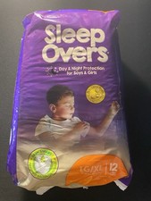 SleepOvers Youth Pants LG/XL 60-125 lbs Bedwetting Night Diapers 12 Count Pack