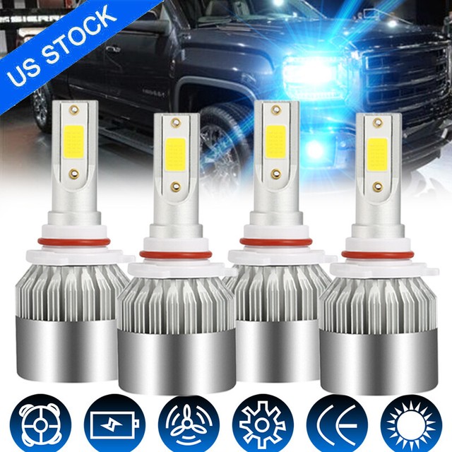 For GMC K1500 K2500 Suburban Hi/lo LED Headlight Conversion Combo Bulb