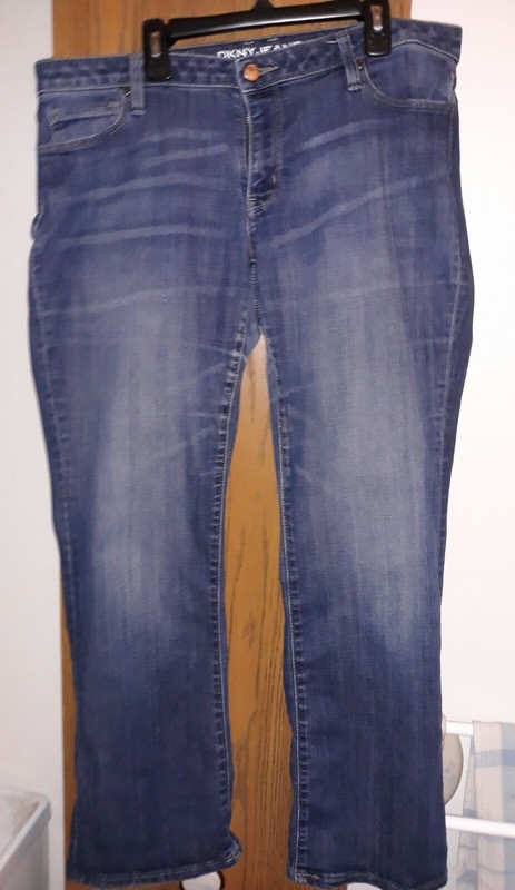 DKNY Women's Blue Jeans Size 14P Curvy Slim Boot - Pre-Owned