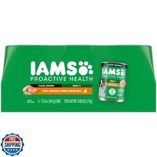 IAMS Proactive Health Adult Wet Dog Food Classic Ground with Chicken and Rice